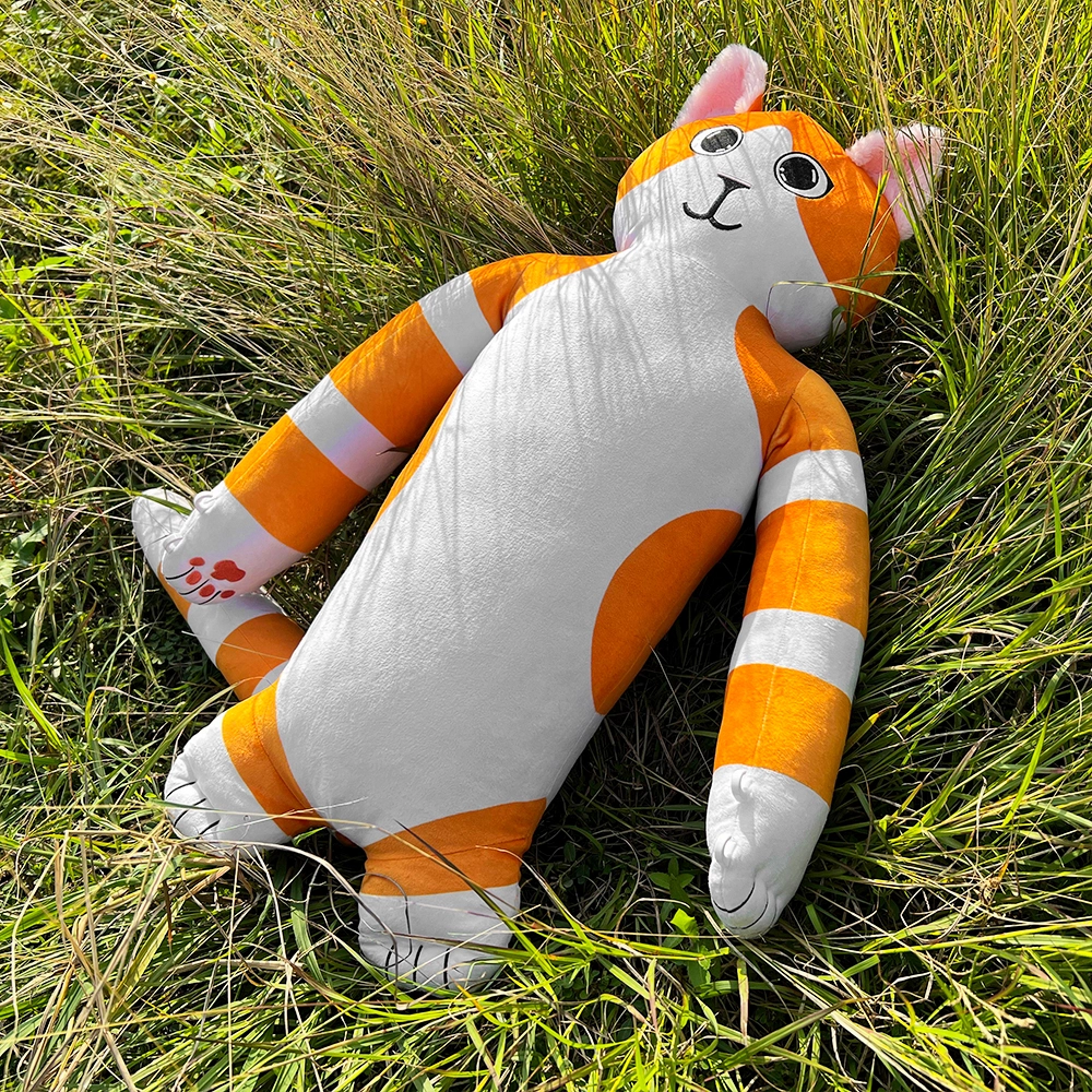 A large, hand-crafted hugging plush toy named Orwa, designed with soft high-stretch fabrics, flexible arms, and a cozy body perfect for warm, comforting hugs. Ideal for emotional comfort and cuddles.