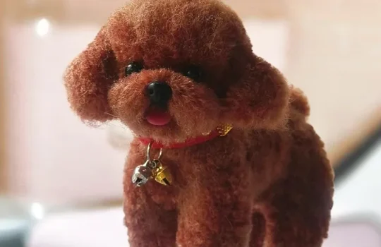Handmade puppy plush toy named Dodo, featuring floppy ears, soft fur, and a cute expression