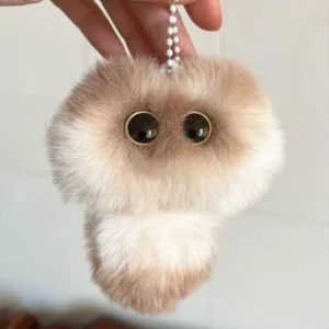 Handmade Fluffy Miniature Cat Plush Keychain - Mewmie Cat
