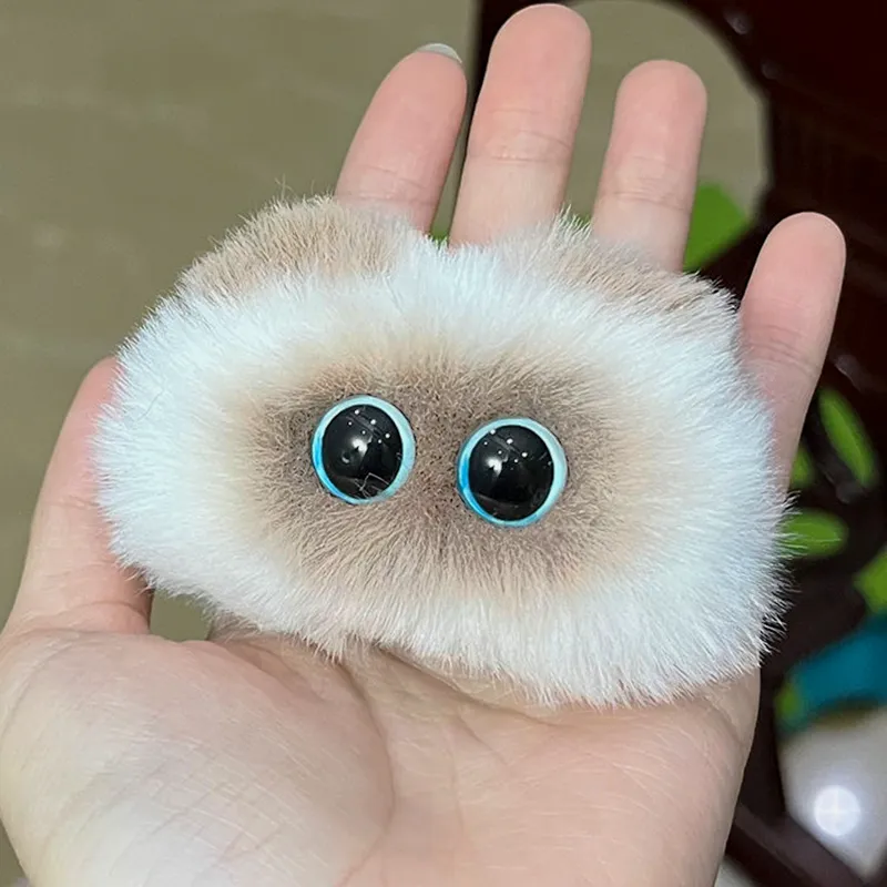 Handgemachte flauschige Miniatur Katze Plüsch Schlüsselanhänger - Mewmie Cat