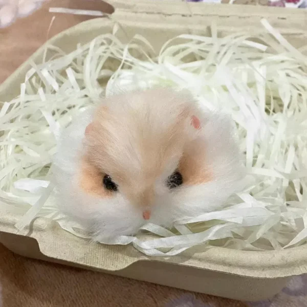 Handmade Chenille Stem Pancake Hamster Plush - Hamie Hamster