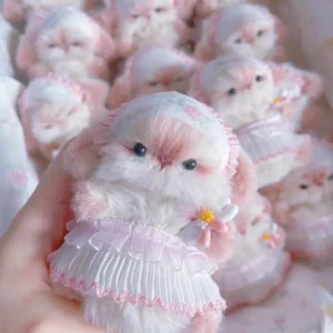 Handmade bunny plush toy named Bunnie, soft and cuddly with a sweet looking.