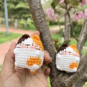 Handmade Crochet Calico Cat Miniature Kitten