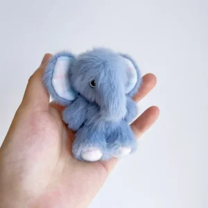 Handmade Fluffy Stuffed Little Elephant Plush - Elma Elephant