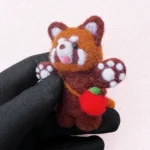 Handmade Needle Felted Wool Apple Red Panda