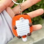 Handmade Crochet Fox Round Chubby Fox Plush Keychain