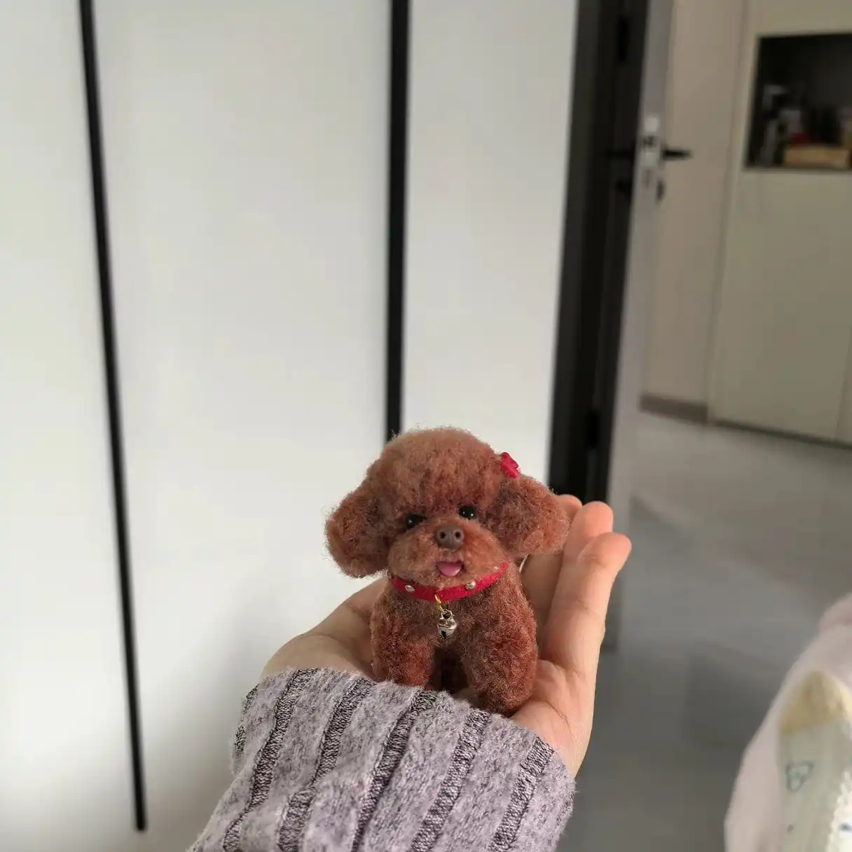 Handmade Wool Chenille Stem Miniature Poodle Plush - Dodo Dog photo review