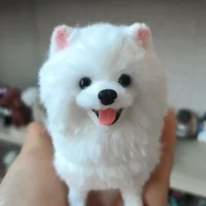 Handmade Chenille Stem Miniature Pomeranian Plush - Bomi Dog