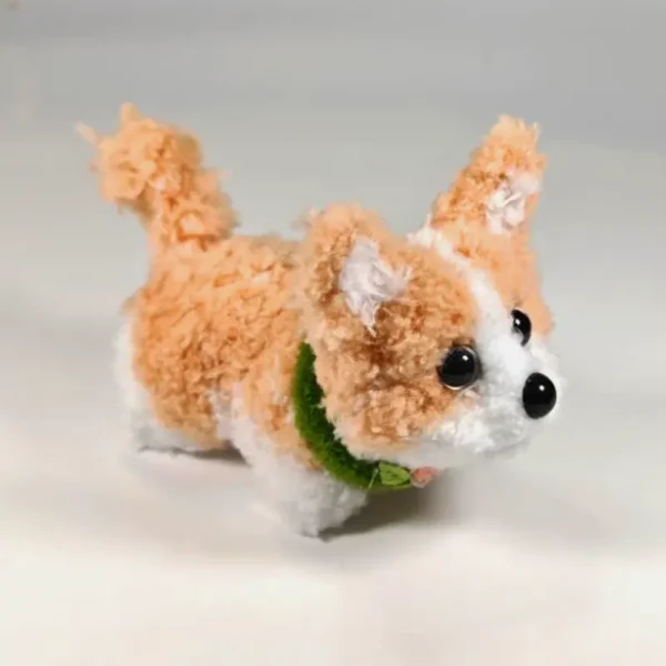 Handmade Wool Chenille Stem Miniature Corgi Plush
