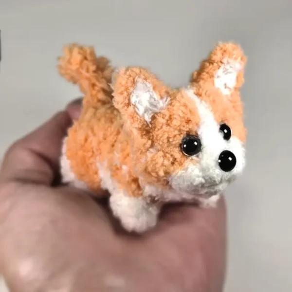 Handmade Wool Chenille Stem Miniature Corgi Plush