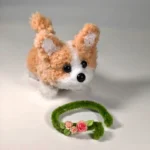 Handmade Wool Chenille Stem Miniature Corgi Plush
