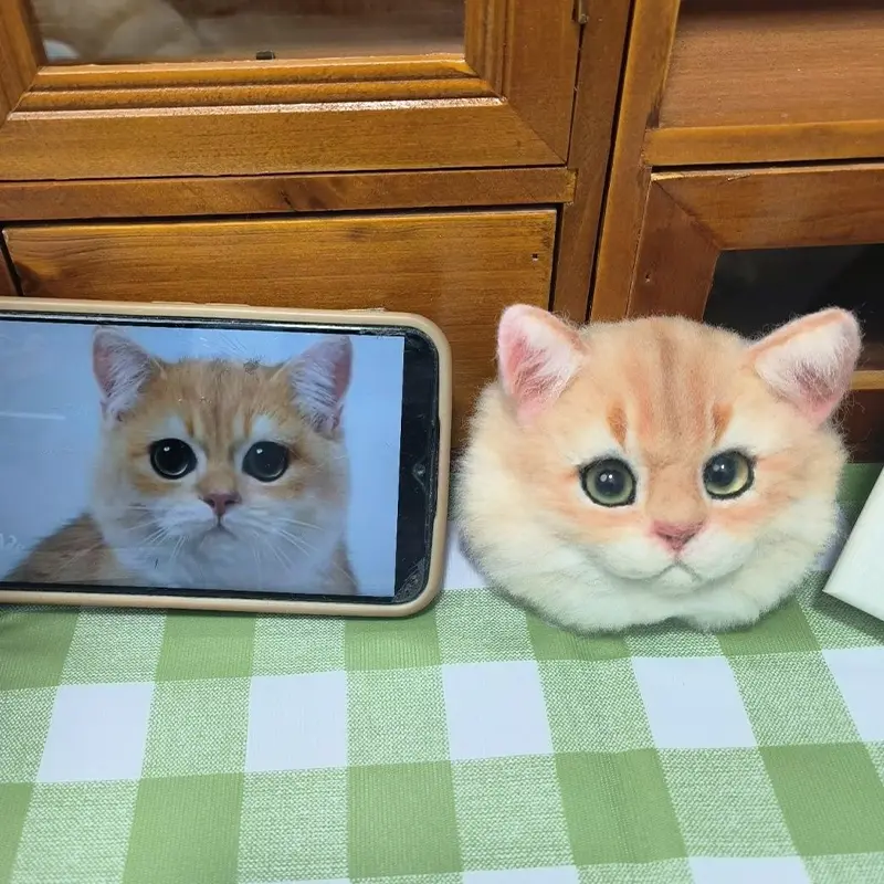 Custom Pet's Head Pet Clone Wool Felt Stuffed Animal Service