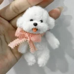 Handmade Chenille Stem Poodle Plush Charm – Tongue-Out Design