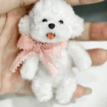Handmade Chenille Stem Poodle Plush Charm – Tongue-Out Design