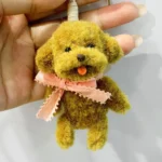 Handmade Chenille Stem Poodle Plush Charm – Tongue-Out Design