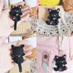 Handmade Crochet Happy Kitten Mini Plush Charm