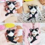 Handmade Crochet Happy Kitten Mini Plush Charm