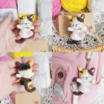 Handmade Crochet Happy Kitten Mini Plush Charm