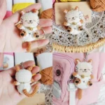 Handmade Crochet Happy Kitten Mini Plush Charm