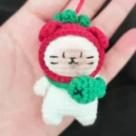 Handmade Crochet Tomato Siamese Cat Plush