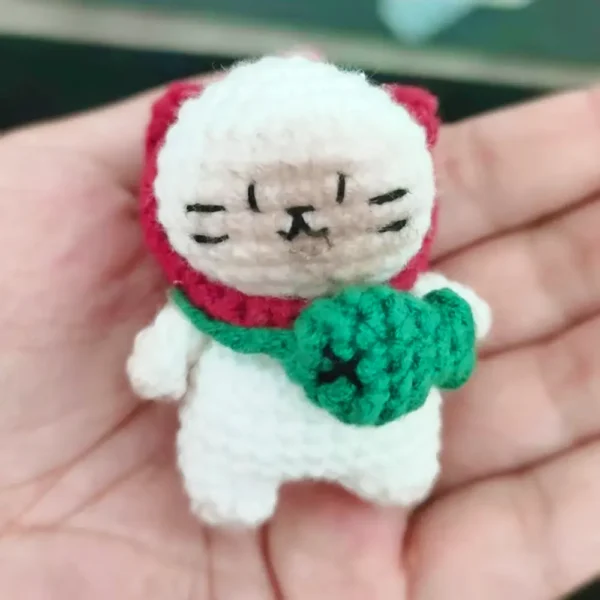 Handmade Crochet Tomato Siamese Cat Plush