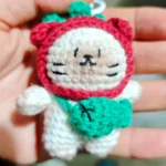 Handmade Crochet Tomato Siamese Cat Plush
