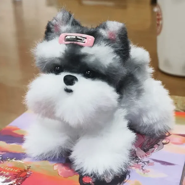 Handmade Chenille Stem Miniature Schnauzer Plush