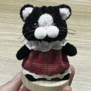 Handmade Chenille Stem Miniature Kitten Plush Figurine
