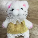 Handmade Chenille Stem Miniature Kitten Plush Figurine