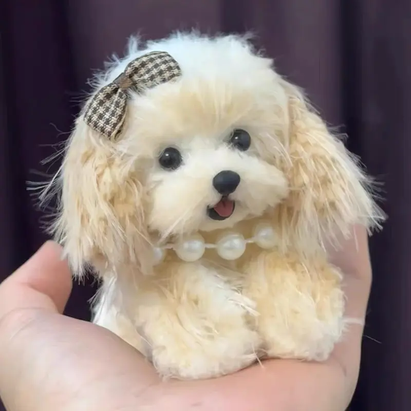 Handmade Mini Maltese Plush - Miata Dog
