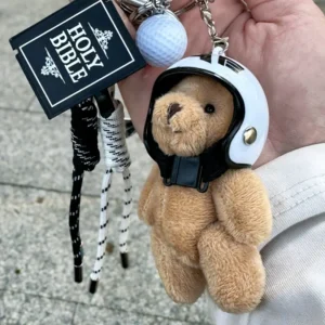 Handmade Sports Helmet Bear Charm