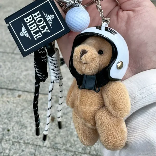 Handmade Sports Helmet Bear Charm