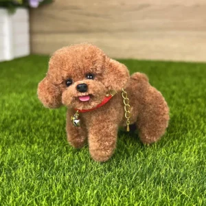 Handmade puppy plush toy named Dodo, featuring floppy ears, soft fur, and a cute expression