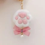 Handmade Needle Felted Cat Paw Toe Bean Charm
