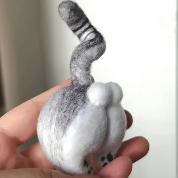 Handmade Needle Felted Cat Butt Charm